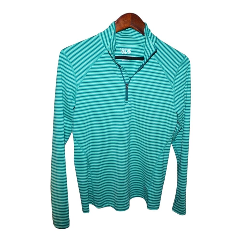 Mountain Hardwear Long Sleeve Shirt, Teal Striped, OL8804, Women's M/M, Medium